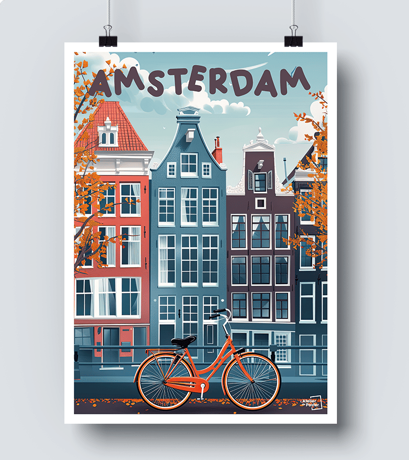 Affiche Amsterdam Vélo