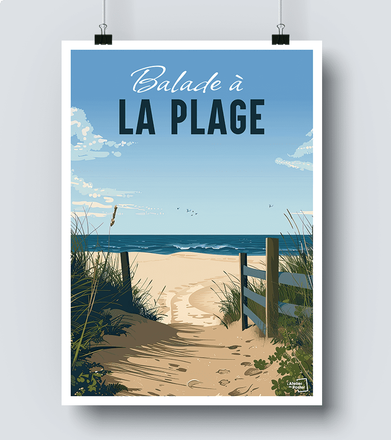 Affiche Balade sur la plage