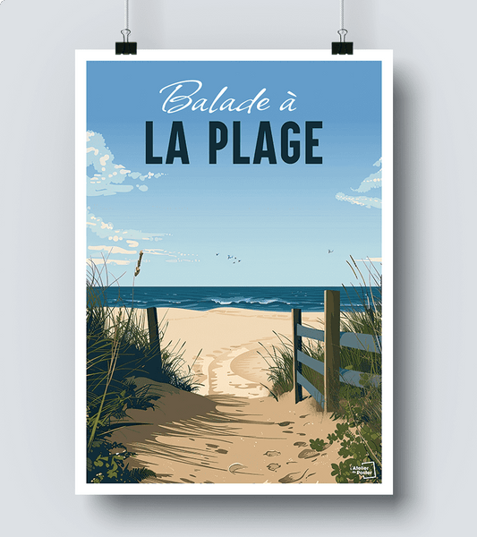 Affiche Balade sur la plage