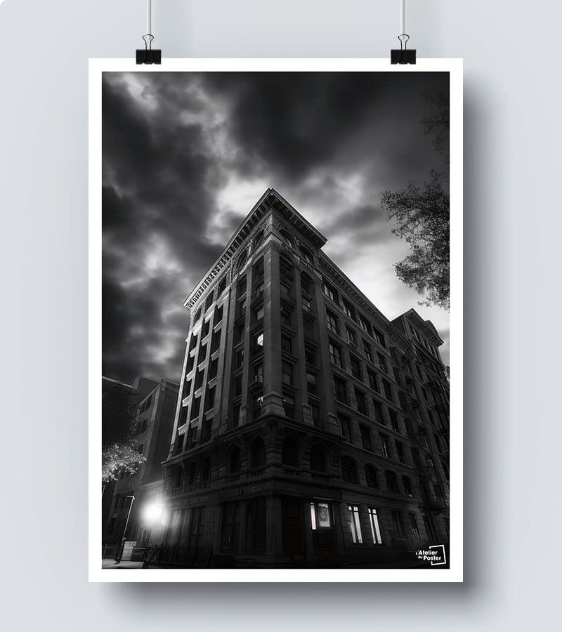 Affiche Bâtiment Noir et blanc