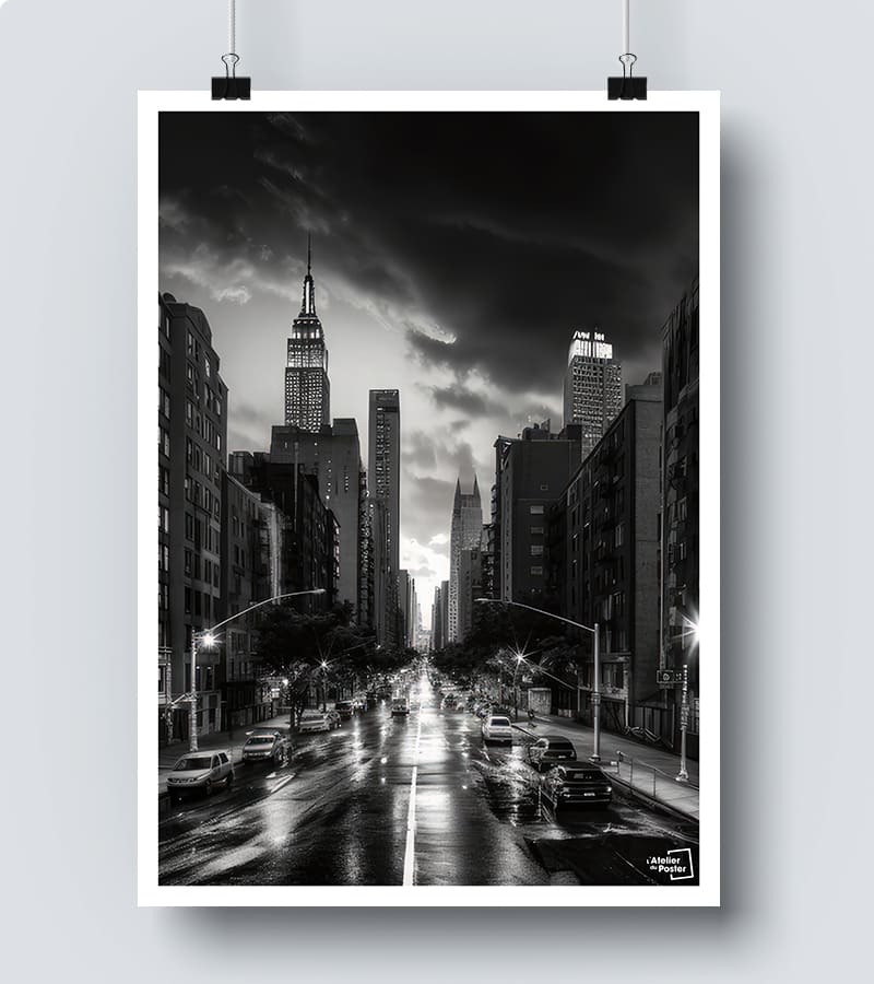 New York Poster - Affiche Noir et Blanc