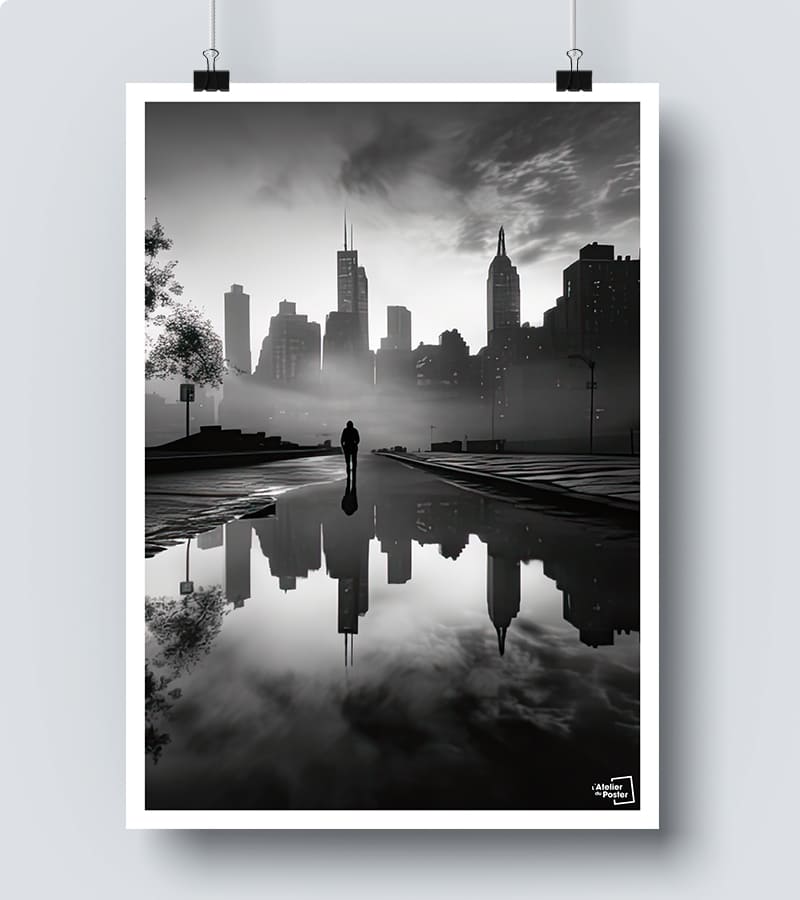 Affiche City Noir et Blanc