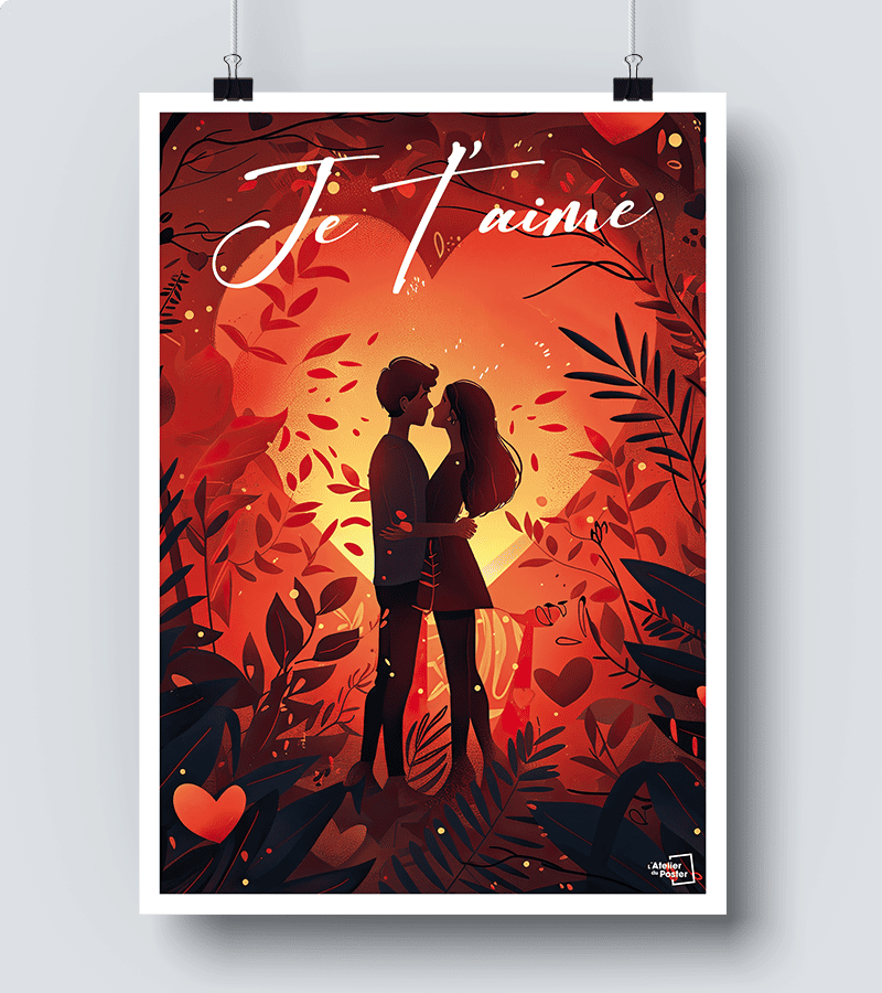 Affiche Saint Valentin - Je t'aime