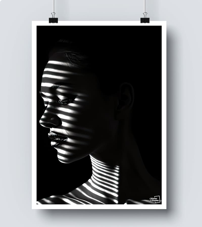 Palmier Poster - Affiche Noir et Blanc