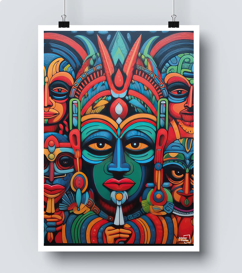 Affiche Masque de tribu Africaine