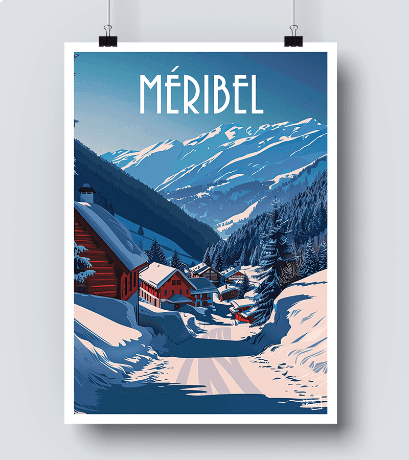 Affiche Méribel Vintage