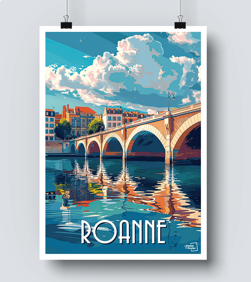 Affiche Roanne vintage