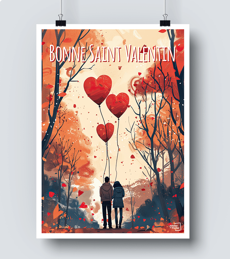 Affiche Saint Valentin - Amoureux