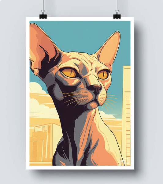 Affiche Chat Sphynx Pop Art