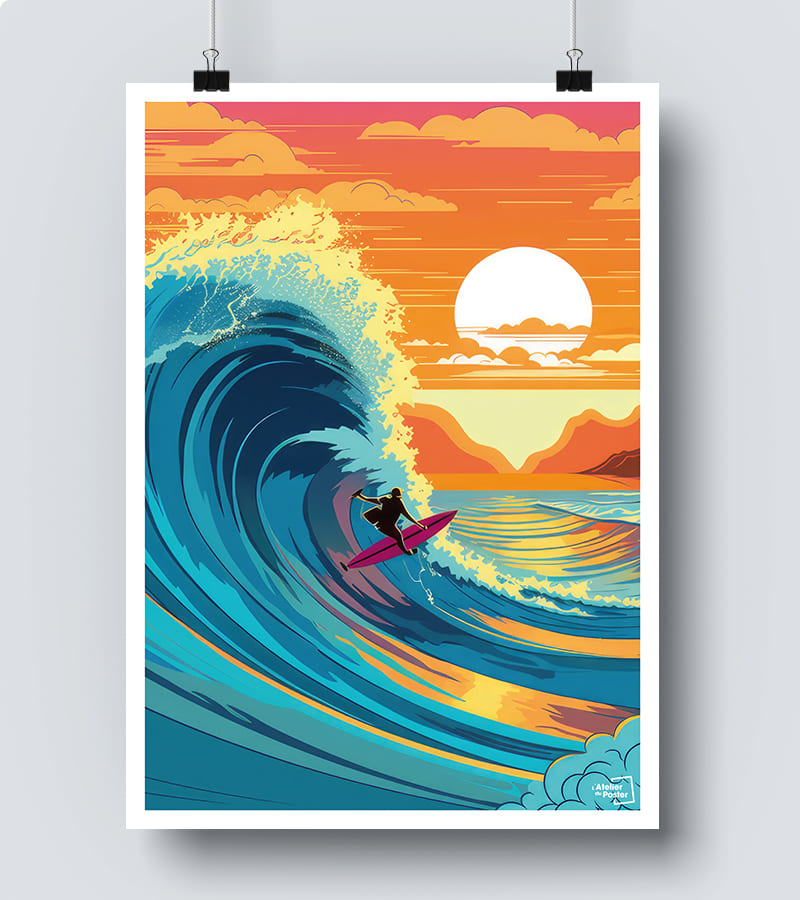 Affiche Surf on the wave