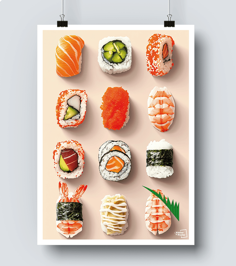 Affiche Type de Sushis