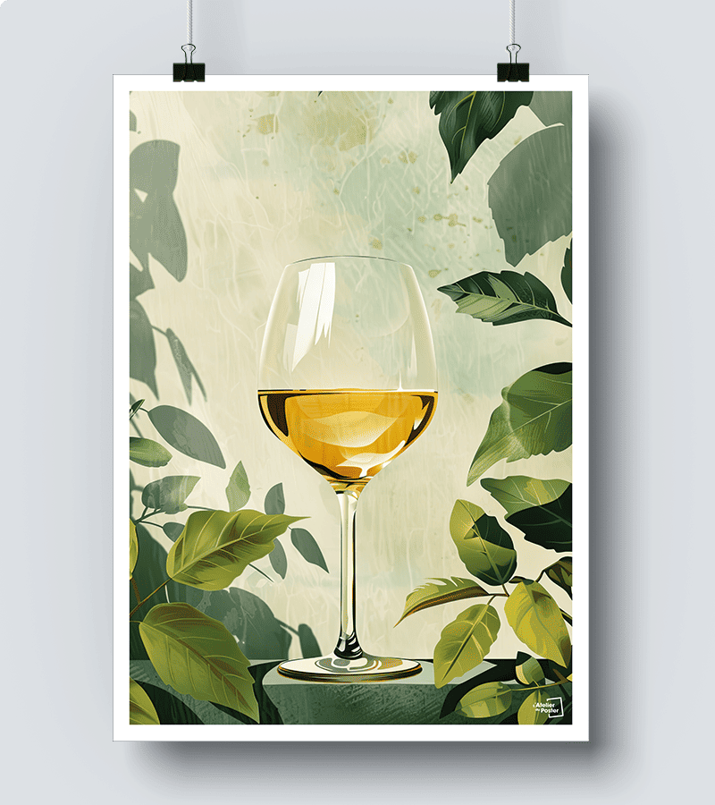 Affiche Verre de Vin Blanc