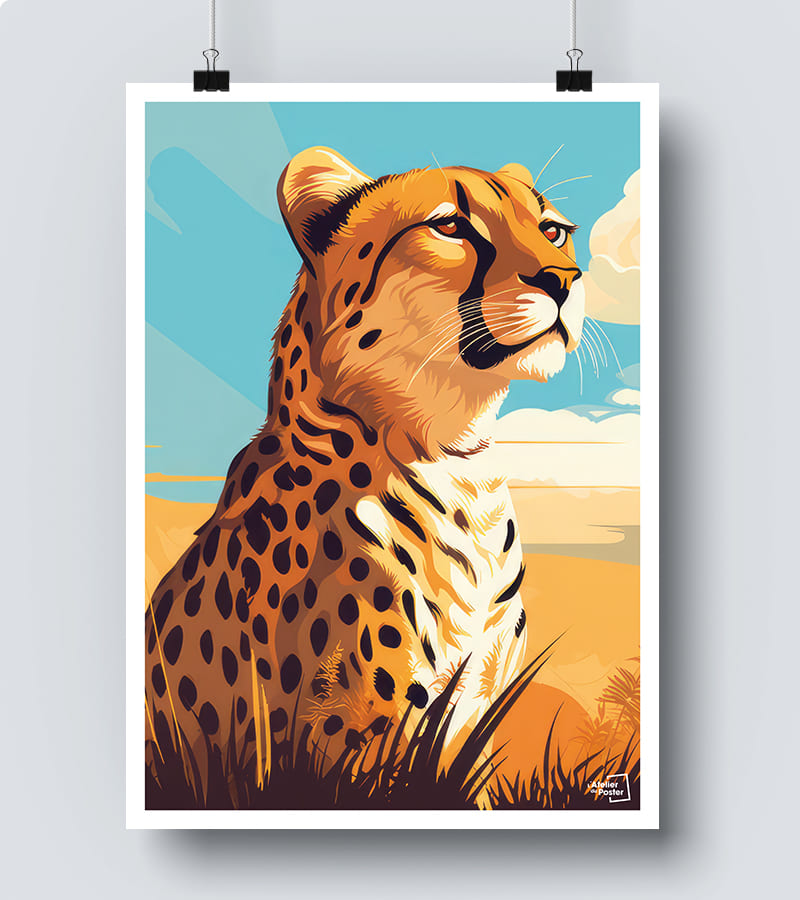 Affiche illustration Guépard