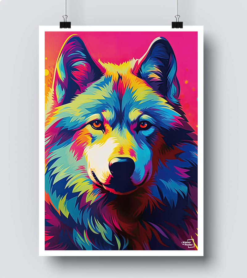 Affiche Loup - Pop Art