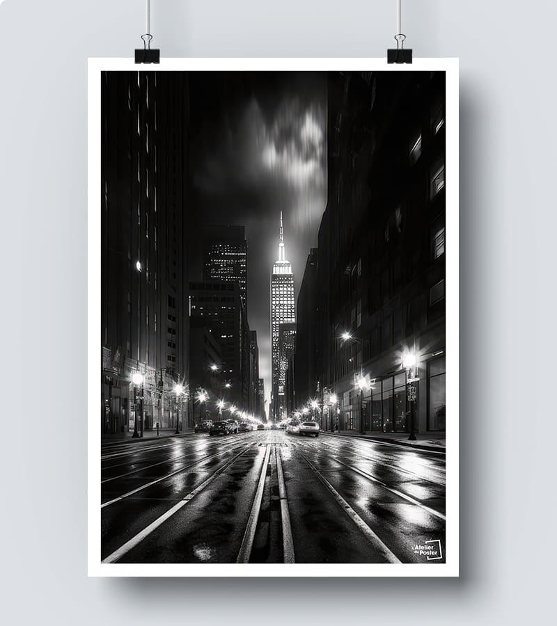 Affiche Rue Noir et Blanc