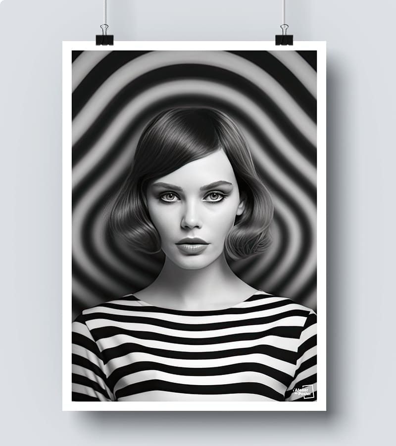 Affiche Femme zebrée