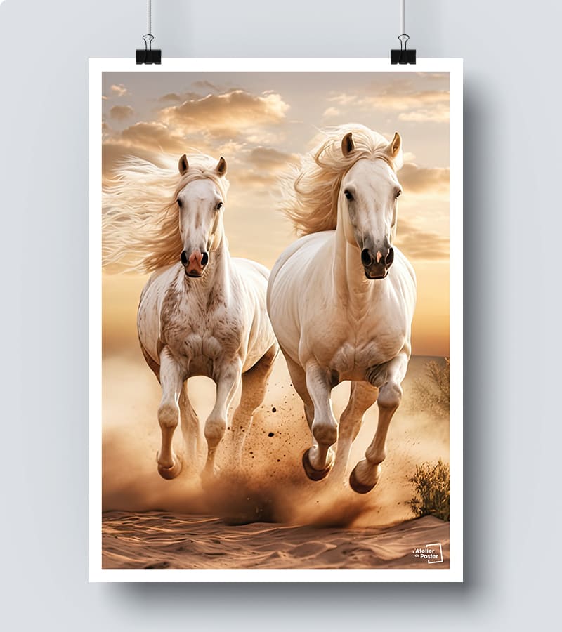 Affiche Chevaux Blancs