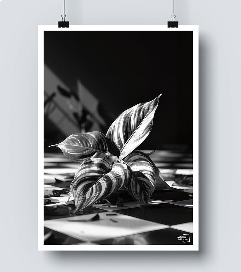 Affiche Plante noir et blanc