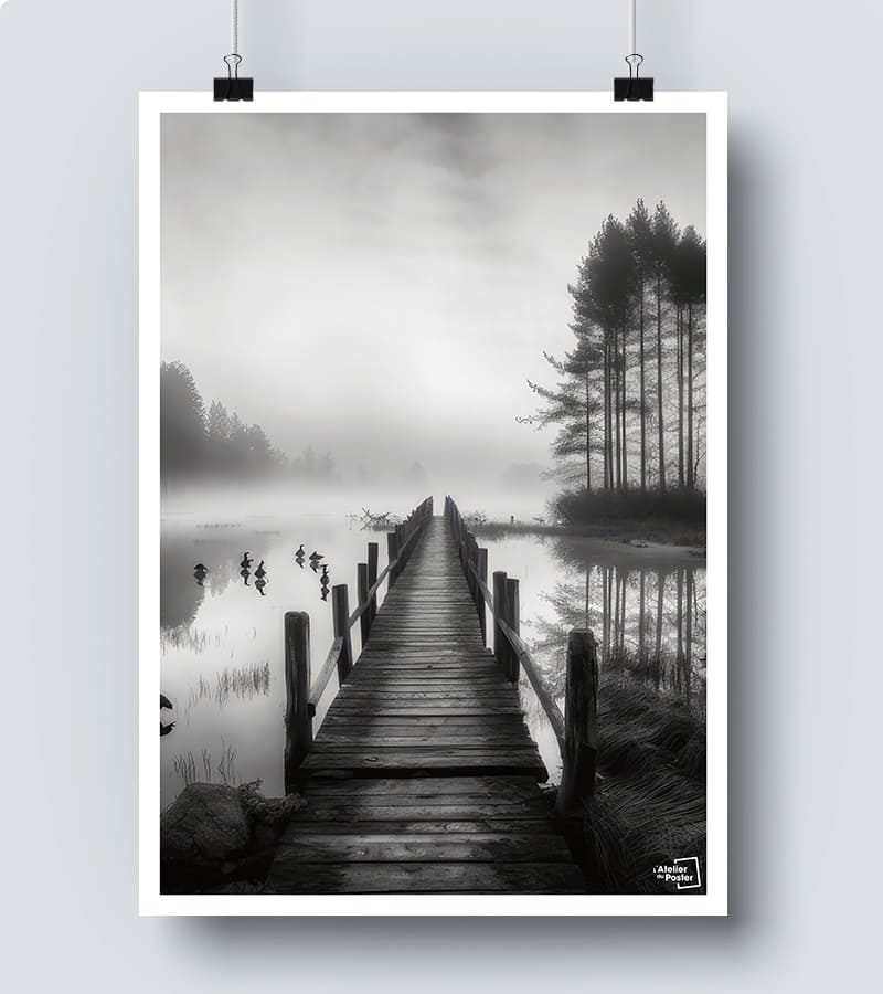 Affiche Ponton Noir et Blanc