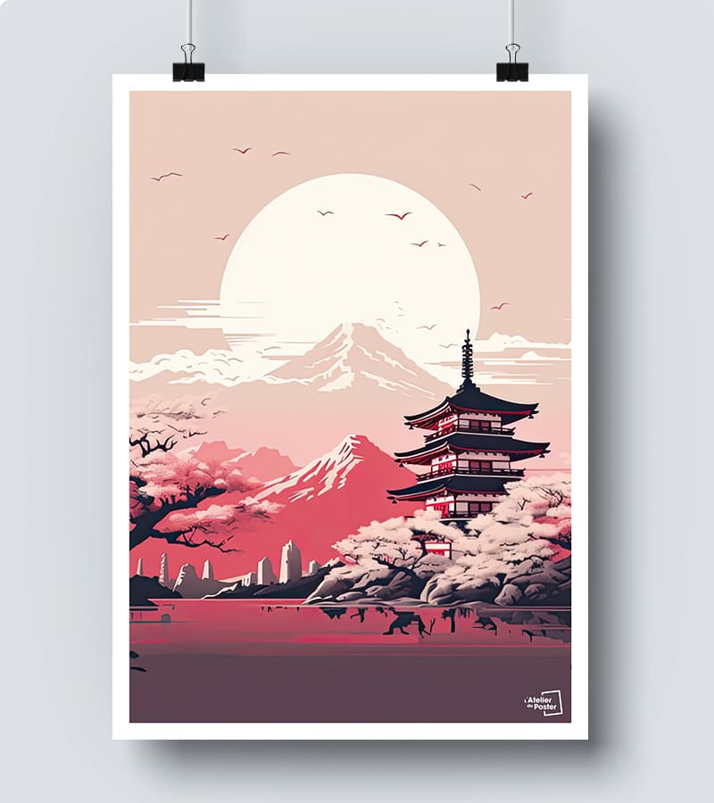 Affiche Temple Japonais