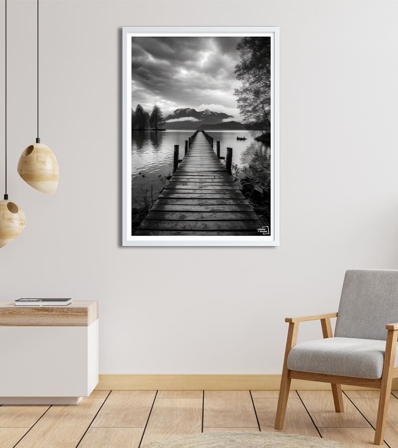 poster Ponton Noir et Blanc