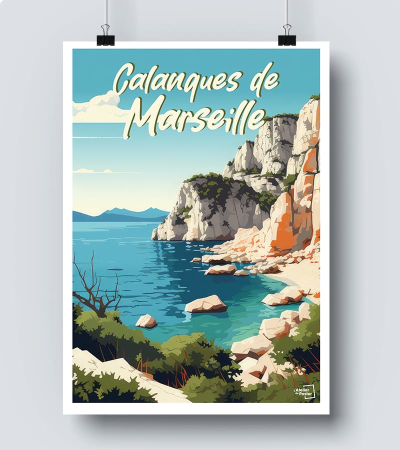 Affiche Les Calanques de Marseille – L'Atelier du Poster