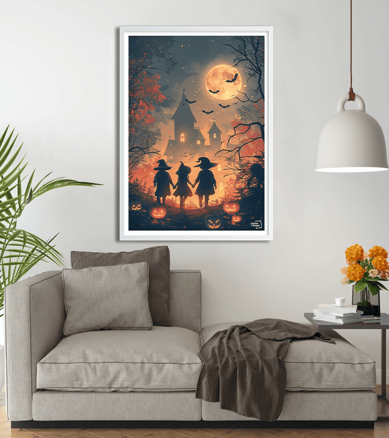 poster Enfants déguisés pour Halloween