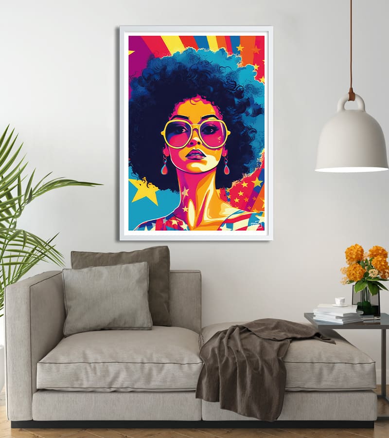 poster Femme Afro - Pop Art