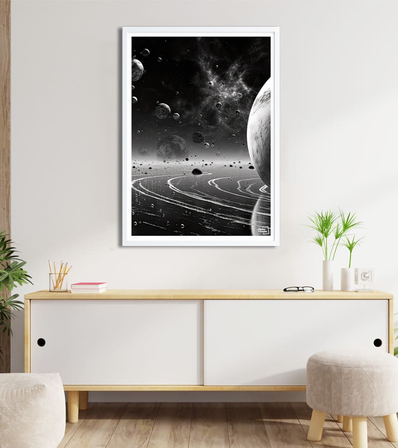 Affiche Interstellaire Noir et Blanc