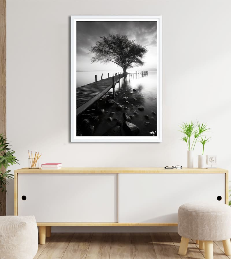 poster Lac Noir et Blanc
