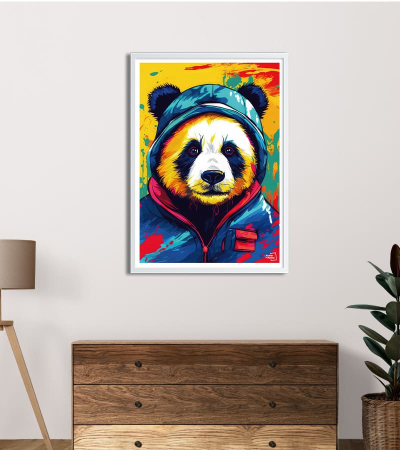 Affiche Panda à Capuche - Pop Art