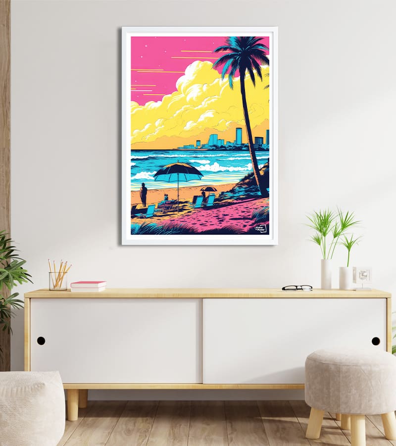 Poster Vacance à la plage - Pop Art