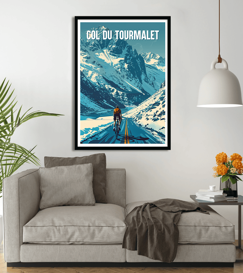 poster Col de Tourmalet à Vélo