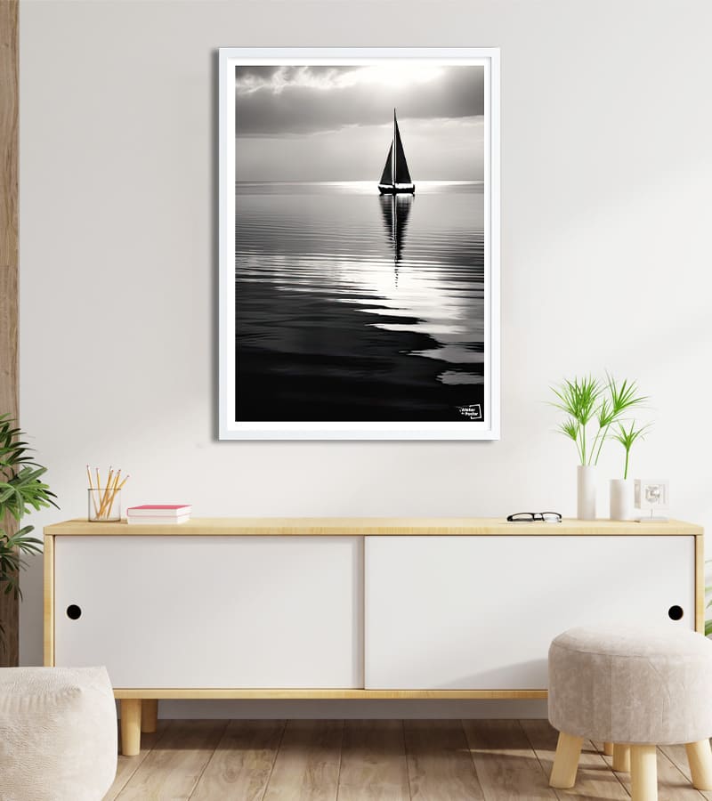Affiche Voilier Noir et Blanc