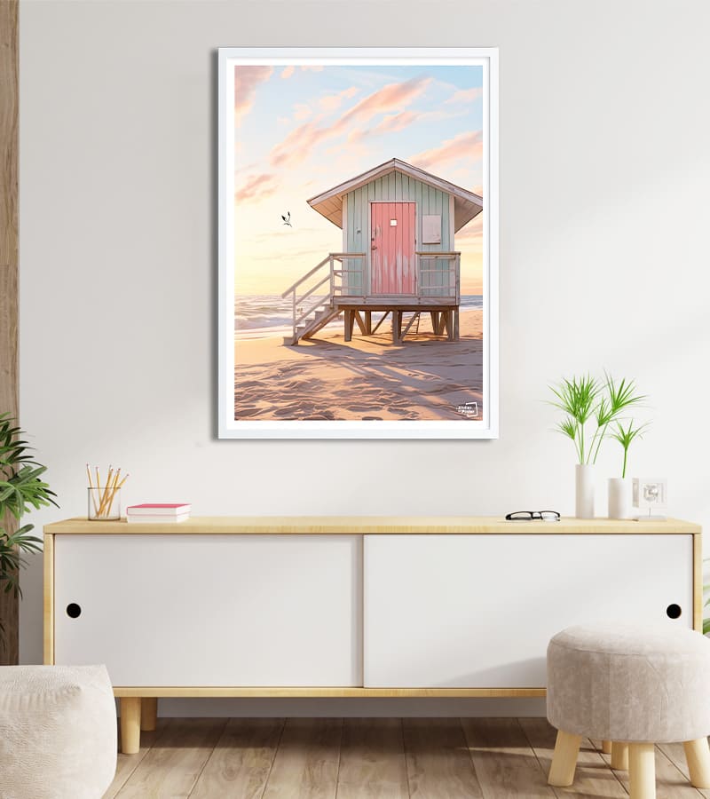 poster cabane sur la plage