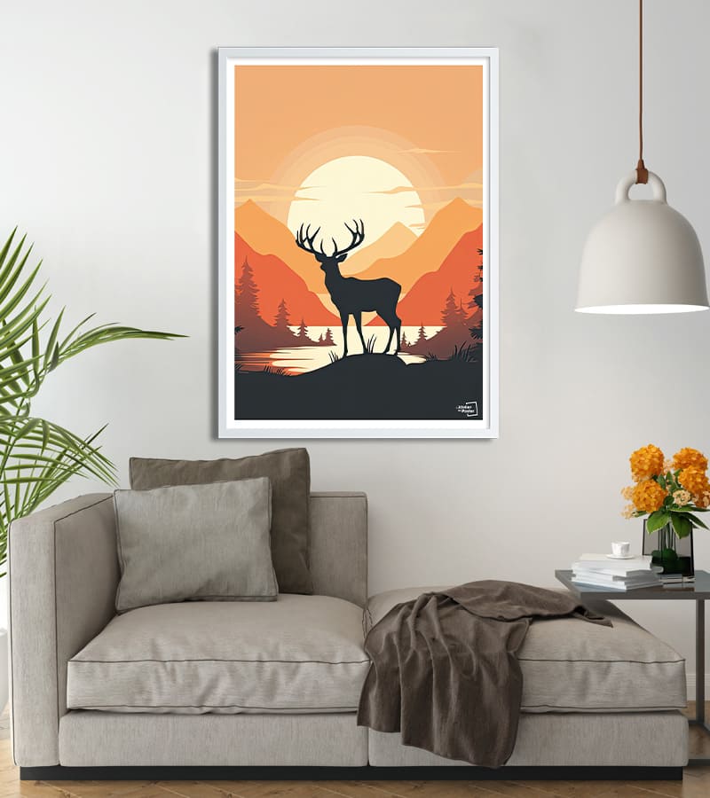 poster Cerf dans la forêt