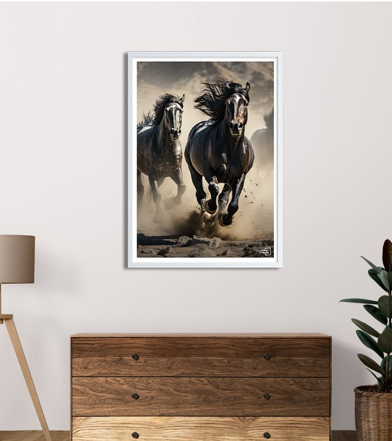 poster Chevaux Noirs