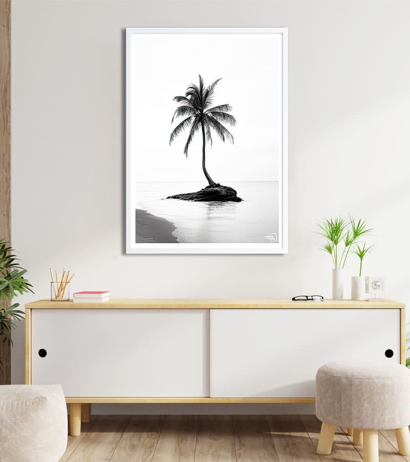 poster Palmier Noir et Blanc
