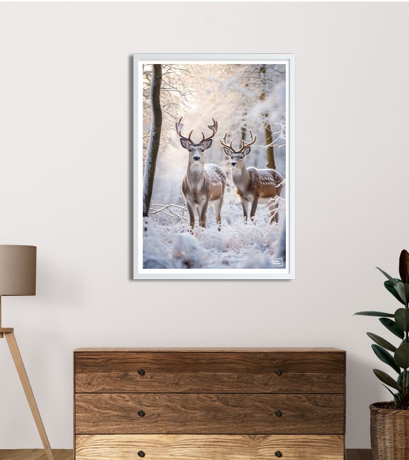 poster Rennes dans la forêt enneigée
