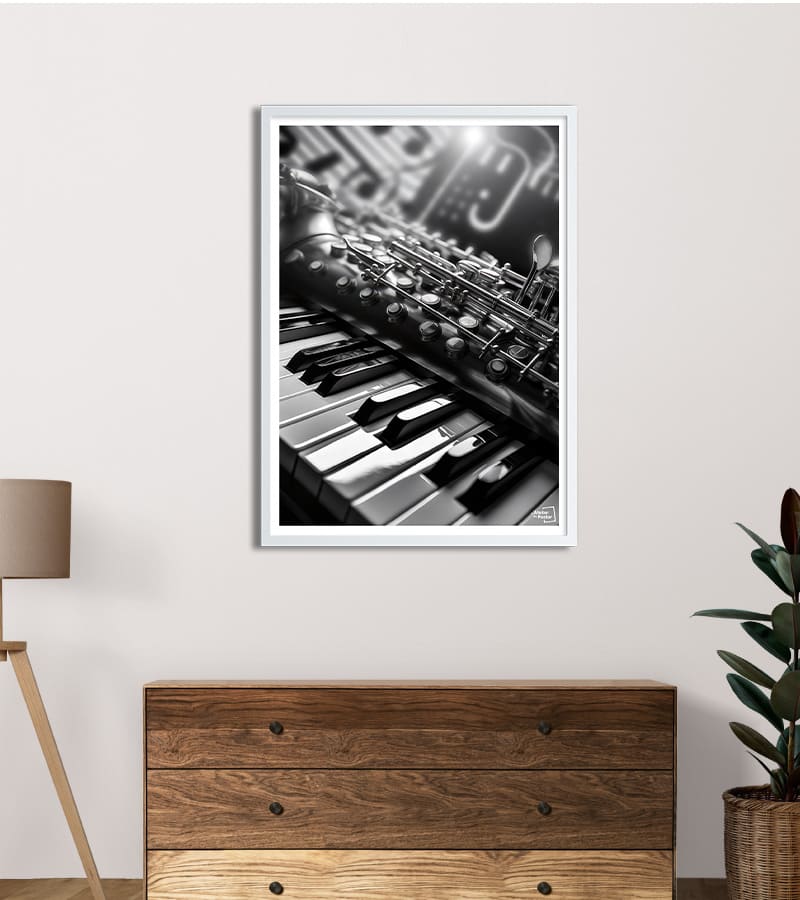 poster Instrument de Musique Noir et Blanc