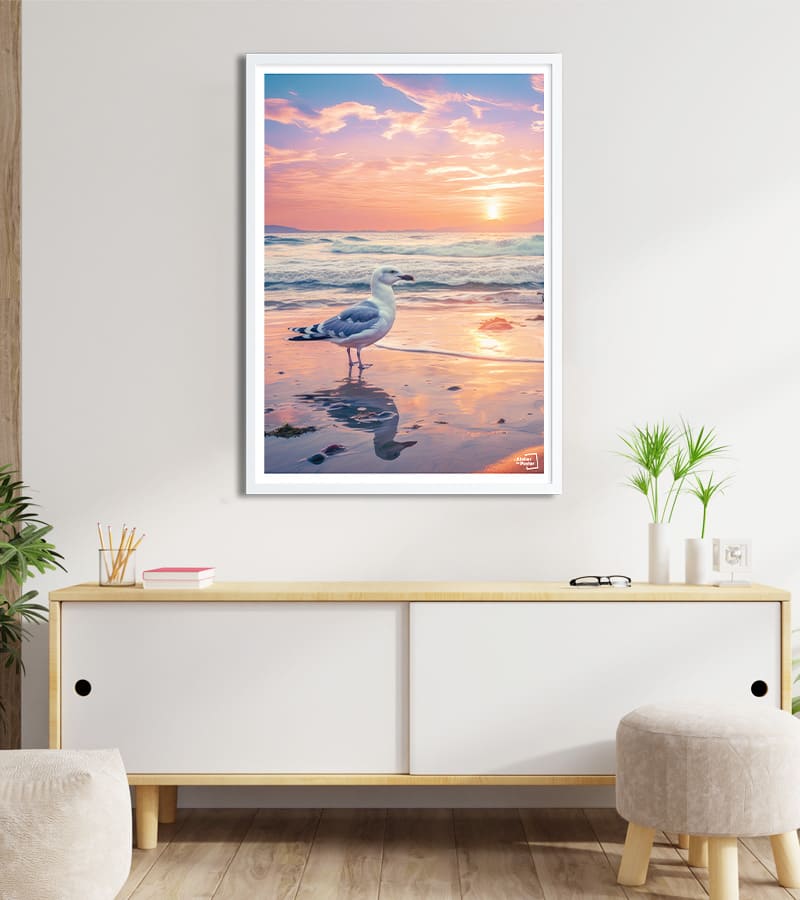 poster Couché de soleil sur la plage