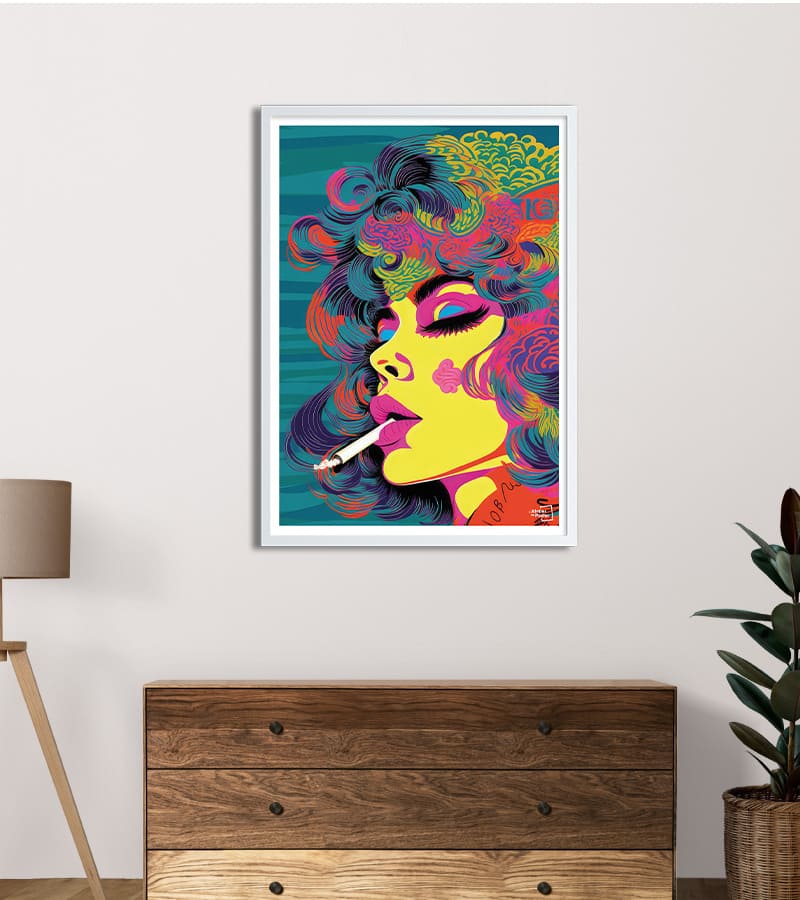 poster Pop Art Femme qui fume