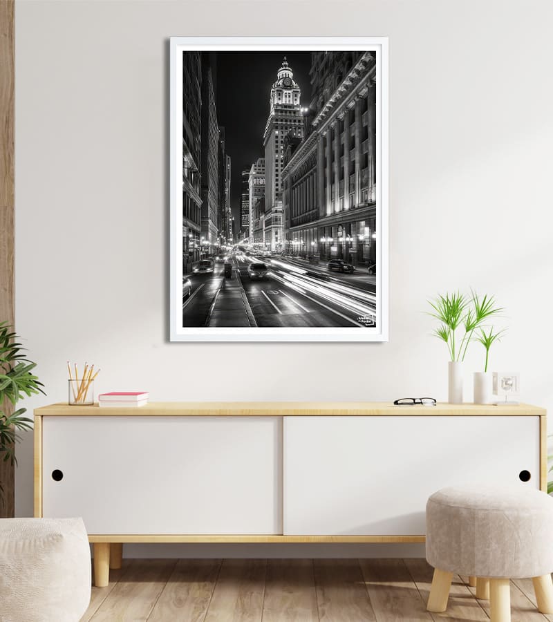 poster Gratte ciel Noir et Blanc
