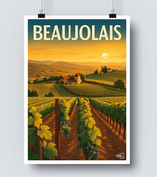 Affiche vignobles du Beaujolais
