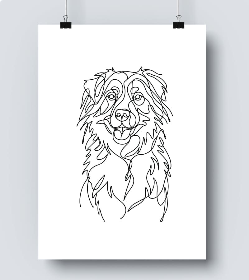 Affiche Line Art Chien #14