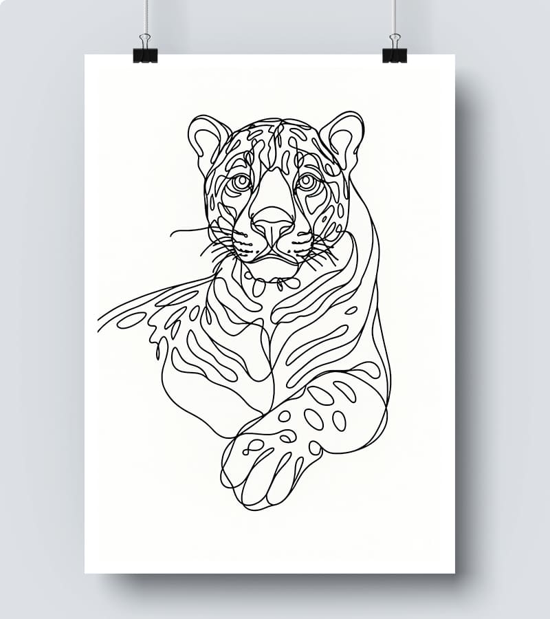 Affiche Line Art Panthère #16