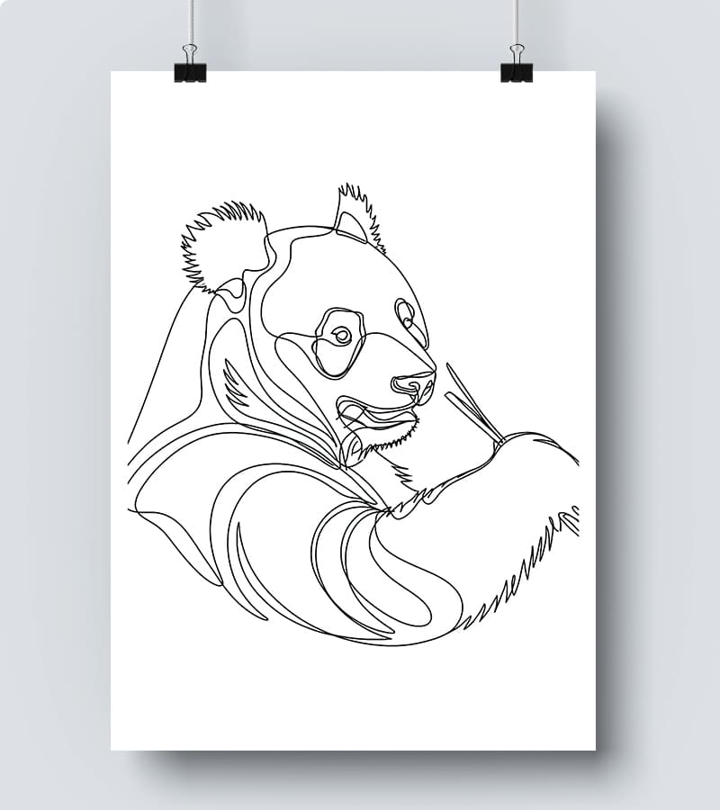 Affiche Line Art Panda #17