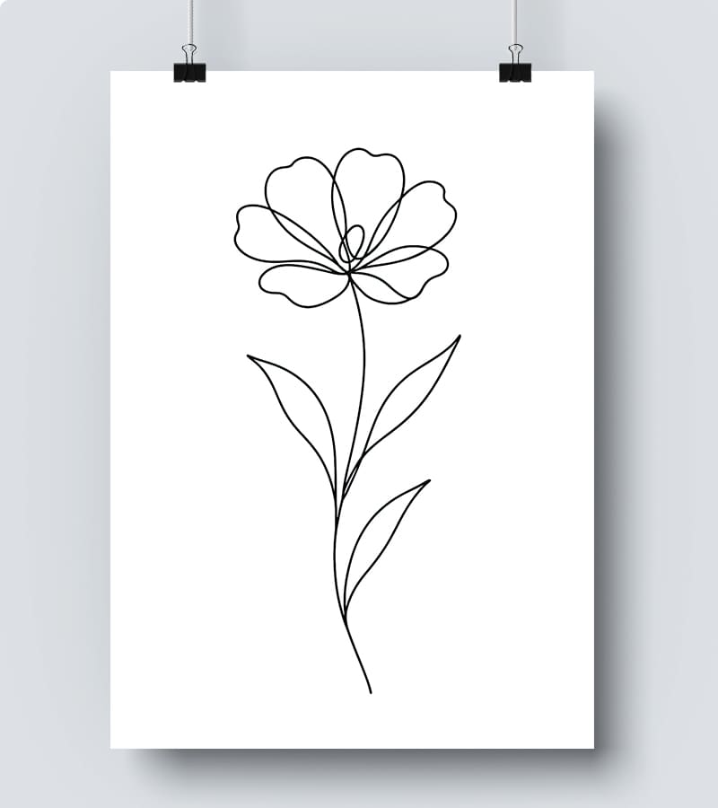 Affiche Line Art Fleur #1