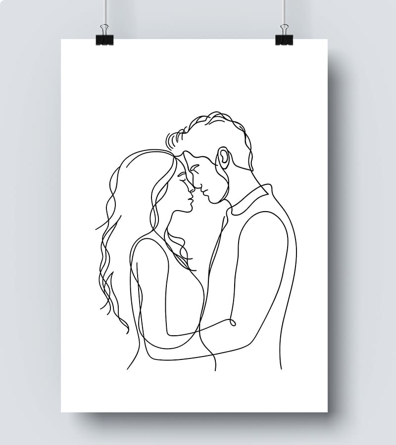 Affiche Line Art Amour #21