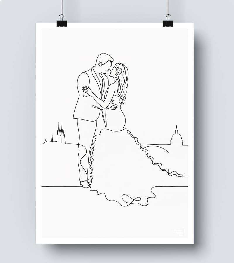 Affiche Line Art mariage #25